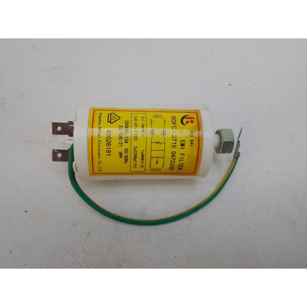 EMI FILTER MESIN CUCI SAMSUNG FRONT LOADING 6,5 KG WF8650NHW (ORIGINAL COPOTAN)RUI KAI
EMI FILTER
RD