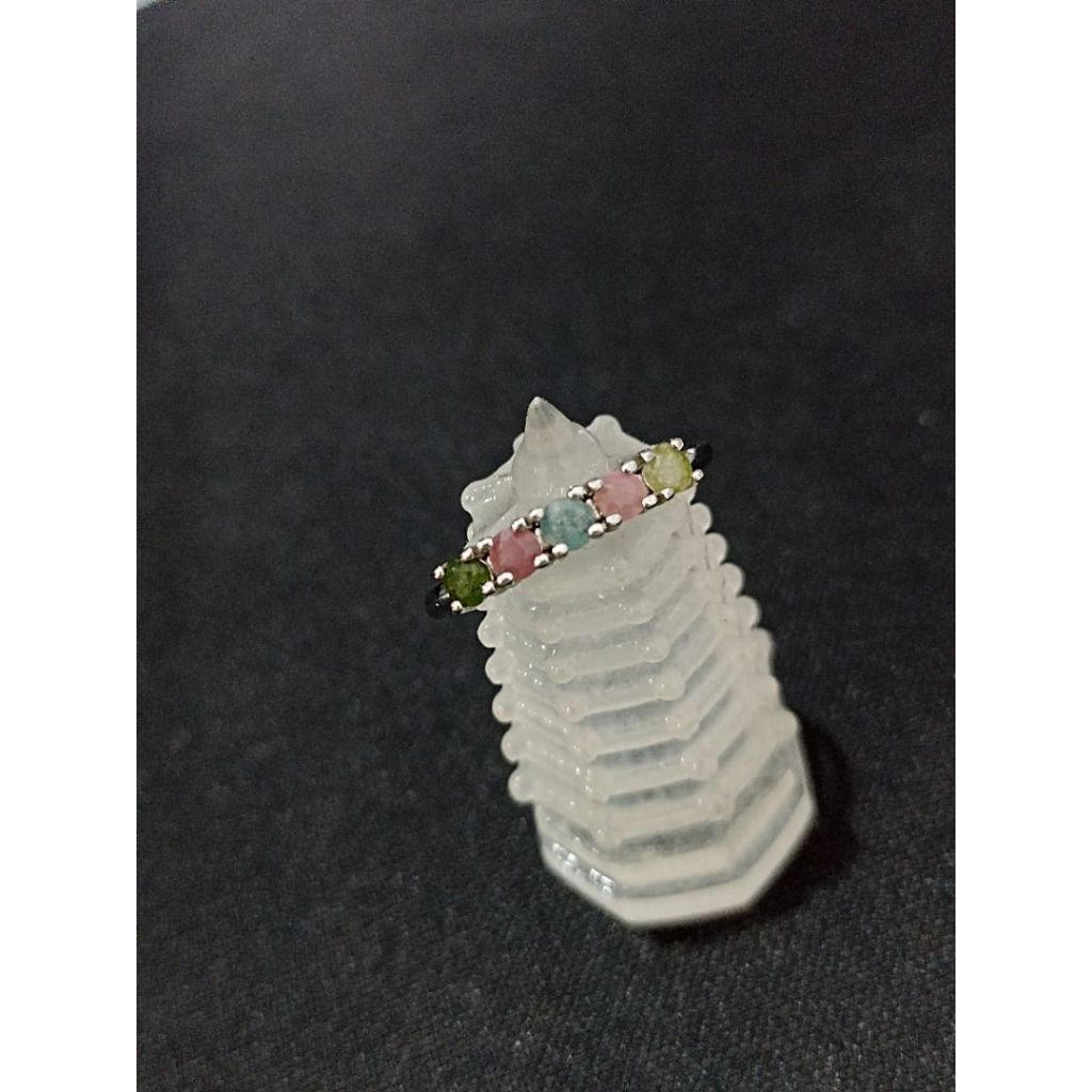 Ring crystal stone tourmaline