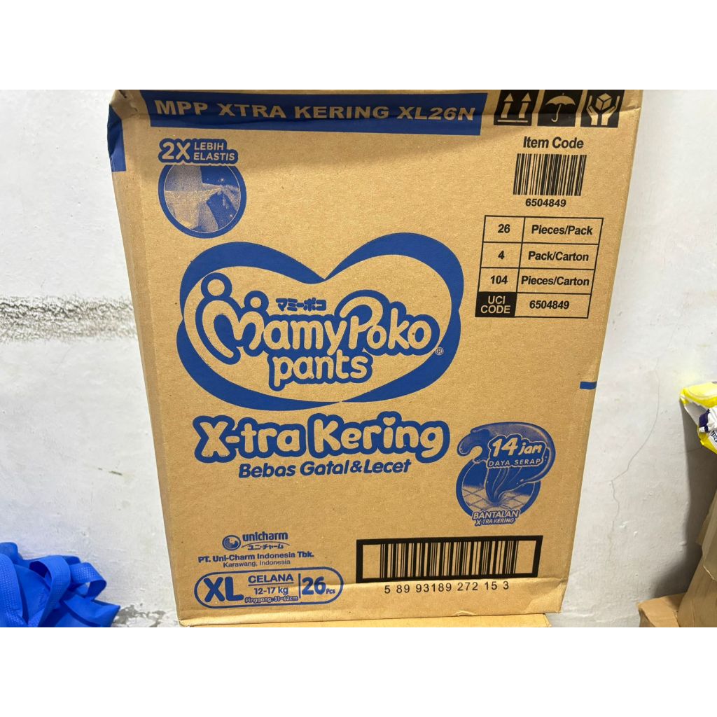 GROSIR 1 DUS BALL MamyPoko Pants Xtra Kering - Popok Celana Ekstra Absorbent, Lembut, dan Praktis