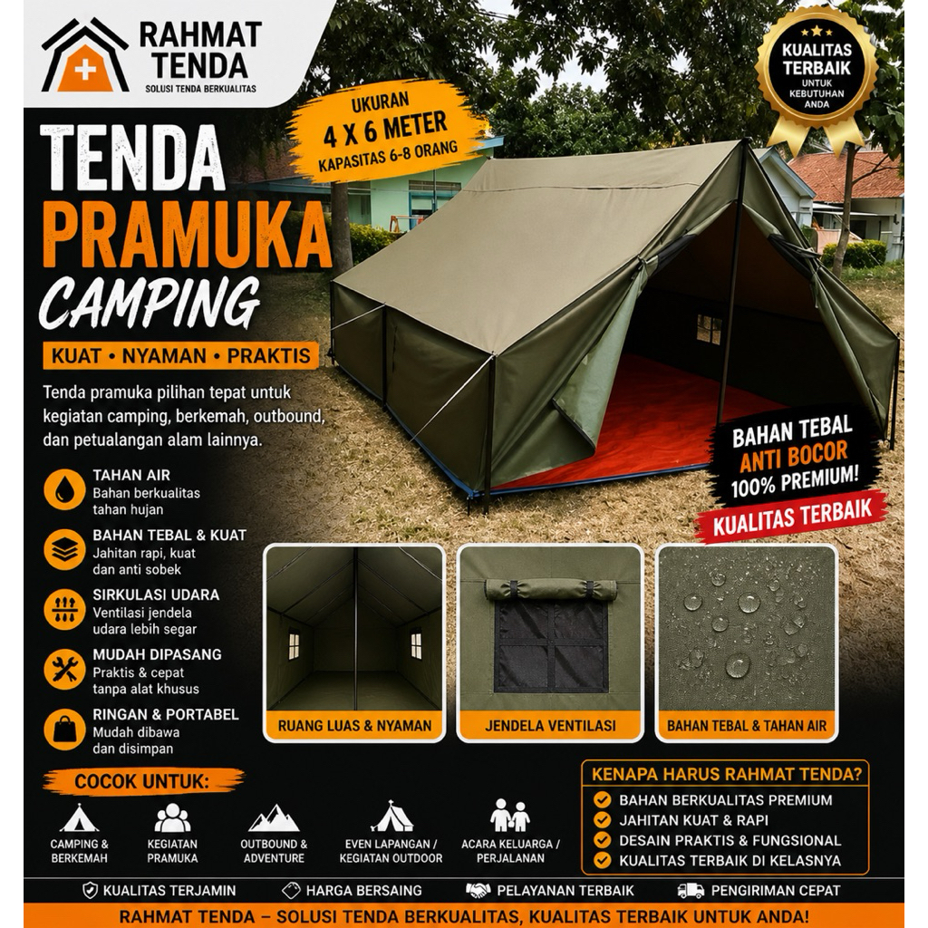 Tenda Regu Pramuka UK 4x6 20 siswa