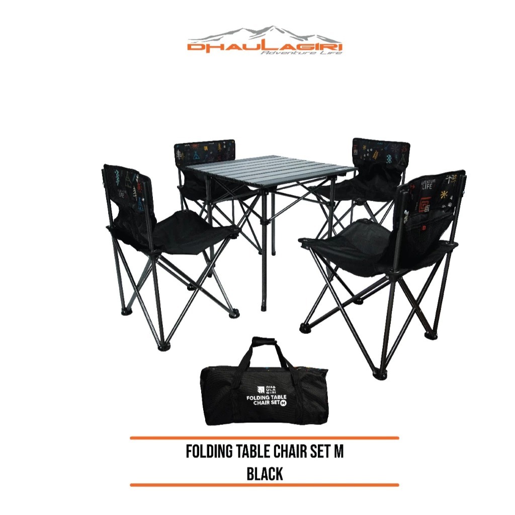 FOLDING CHAIR & TABLE MEJA KURSI SET DHAULAGIRI UKURAN M