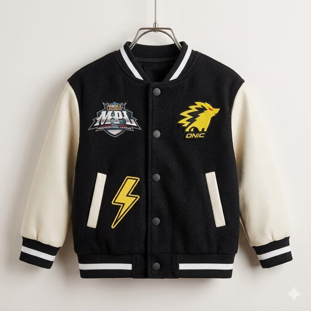 Jaket varsity anak laki laki dan perempuan usia 2-12 tahun Jaket anak onic cowo keren Jaket baseball