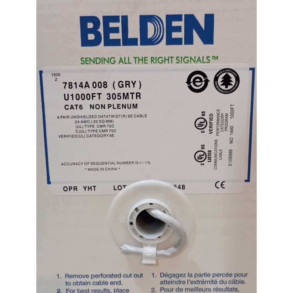 BELDEN KABEL LAN UTP Cat6 305 Meter Kabel Belden cat6 1 roll 305M