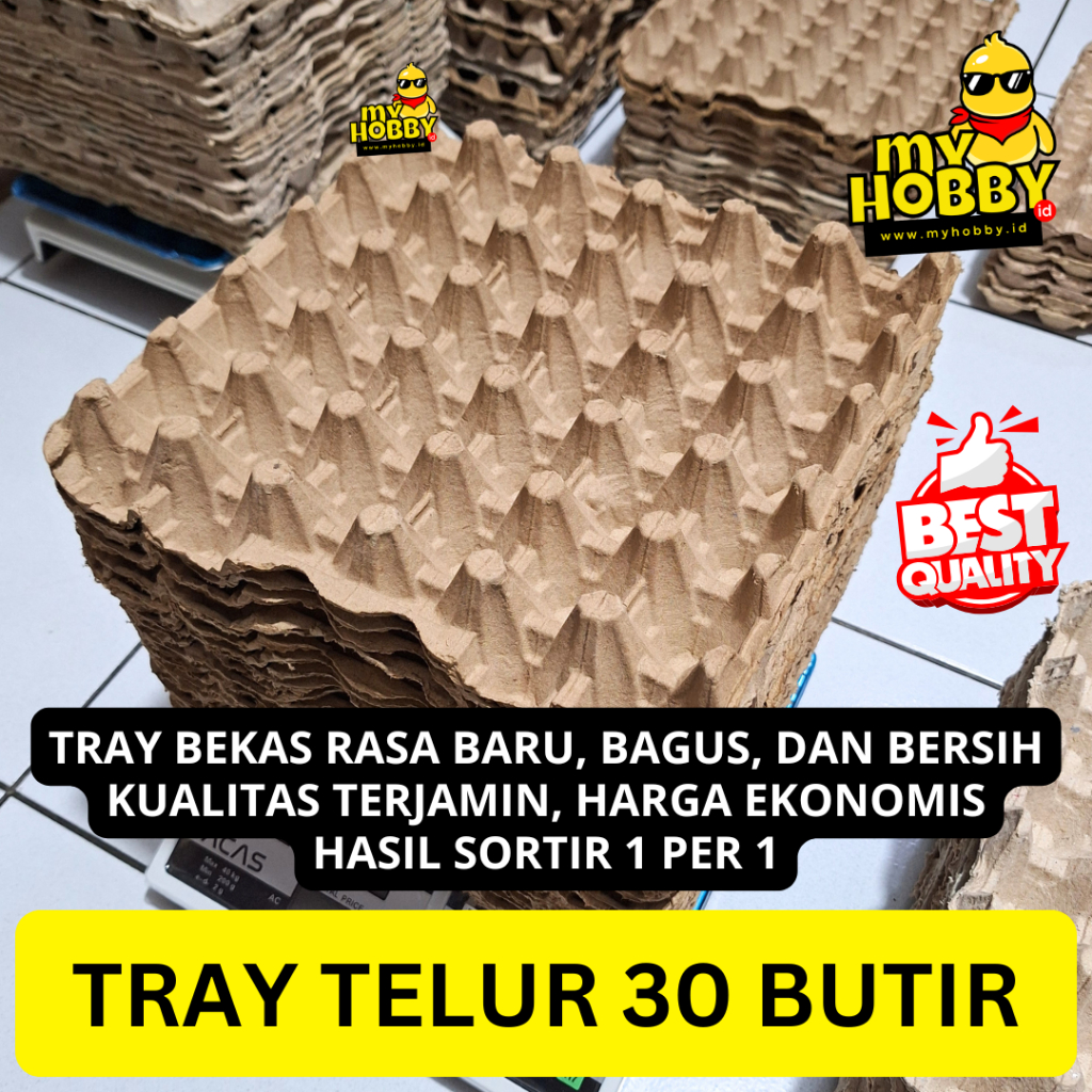 Egg Tray Karton Telur Ayam & Bebek Kapasitas 30 Butir. Wadah Telor, Bekas Pakai Seperti Baru, Bersih
