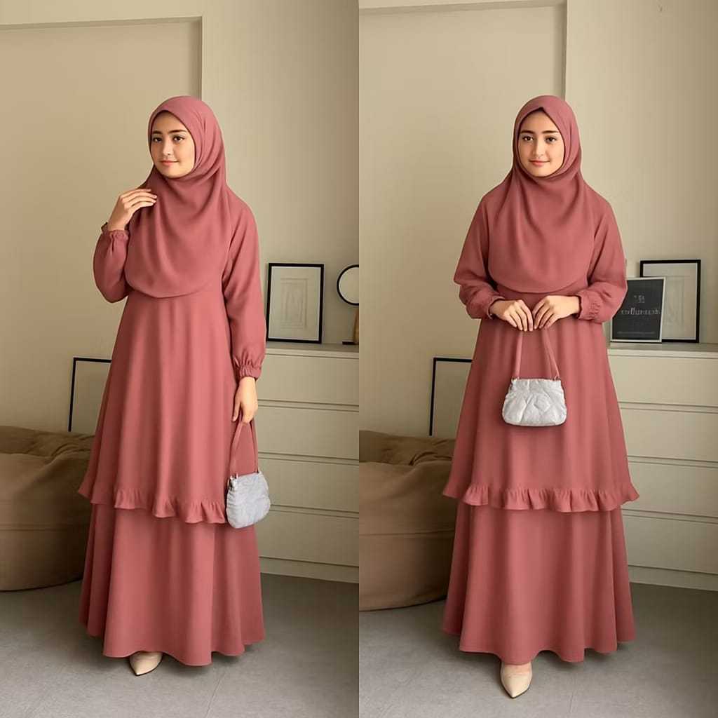 Dress Mecca Malay Look Modern, Dress kurung jumbo Remaja Dewasa. Ceruty Babydoll