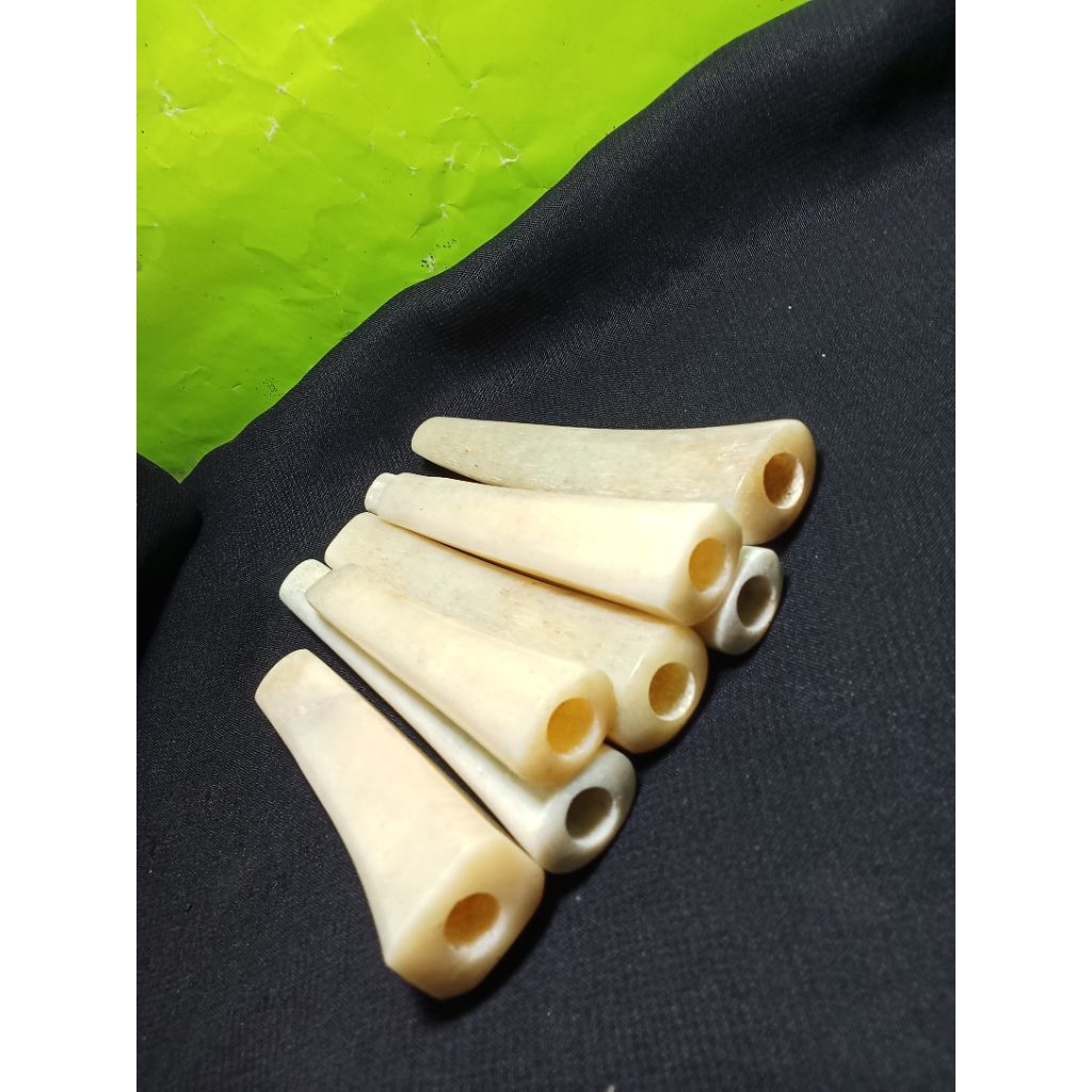Once Pipa Rokok Tulang Duyung Asli - Natural White, Panjang 11-12 CM
