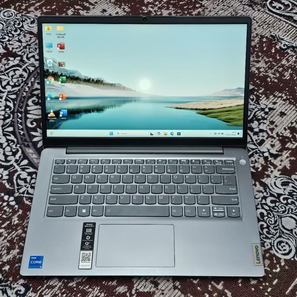 Laptop Lenovo Slim 3-14ITL6 Intel Core i5-1155G7 RAM 8GB SSD 1TB Super besar Keyboard backlight Wind