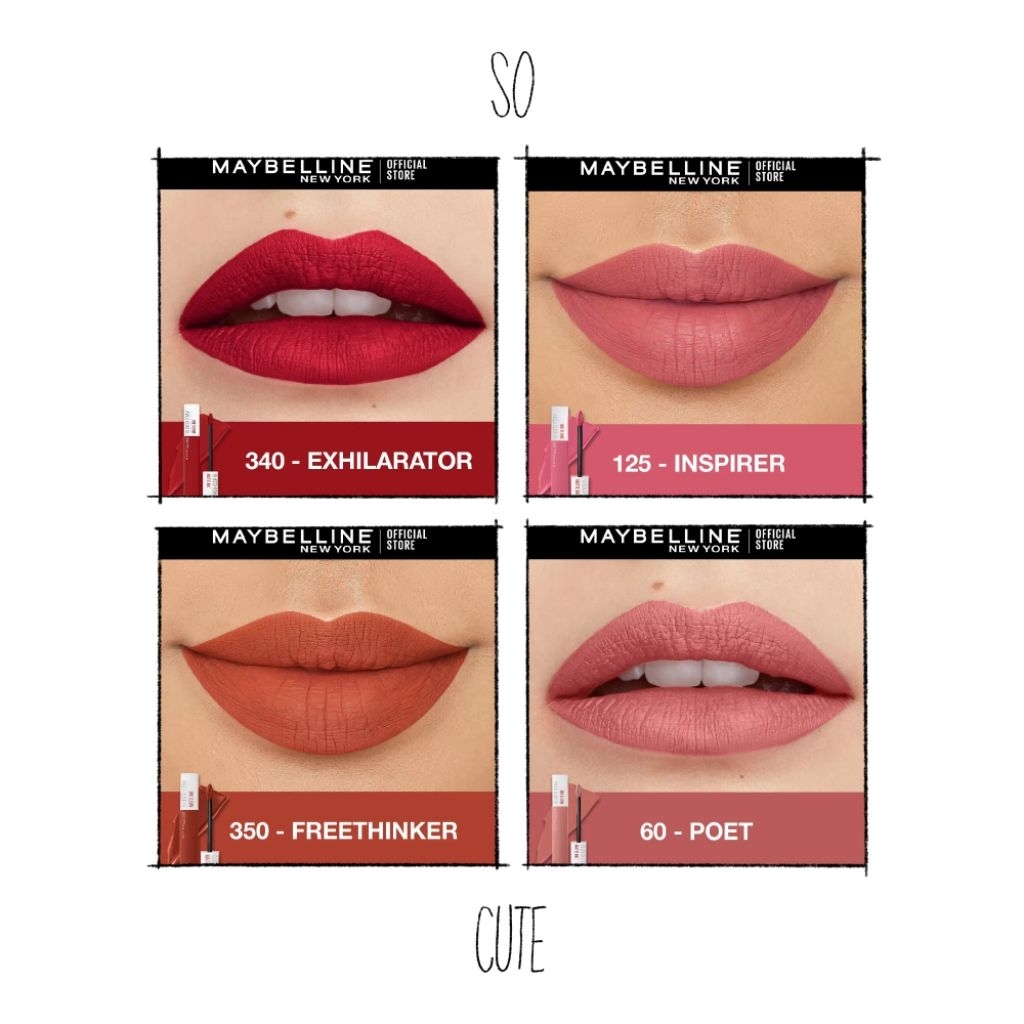 Maybelline Superstay Matte Ink Liquid Matte Lipstick - Tahan Lama, Transferproof, 30+ Warna