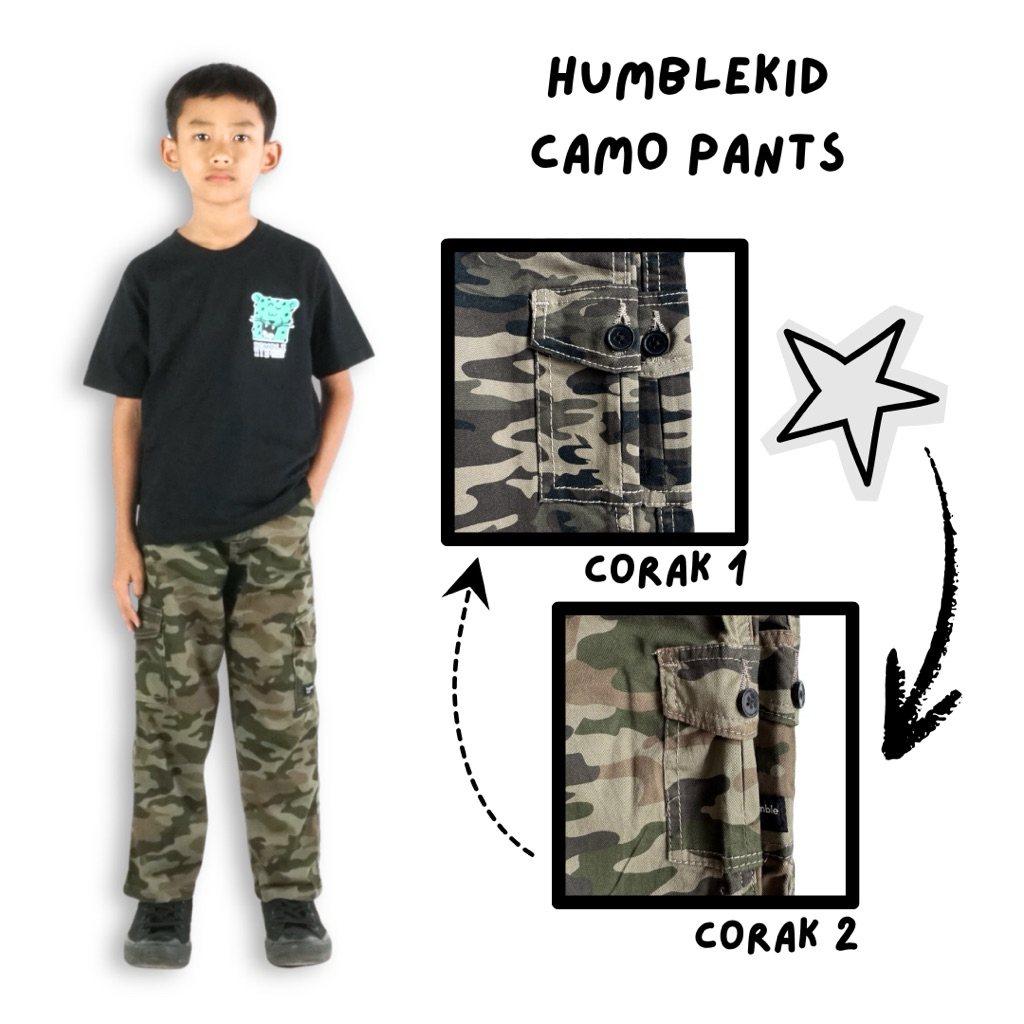 CAMO CARGO ARMY - KIDS PANTS - HUMBLEKID
