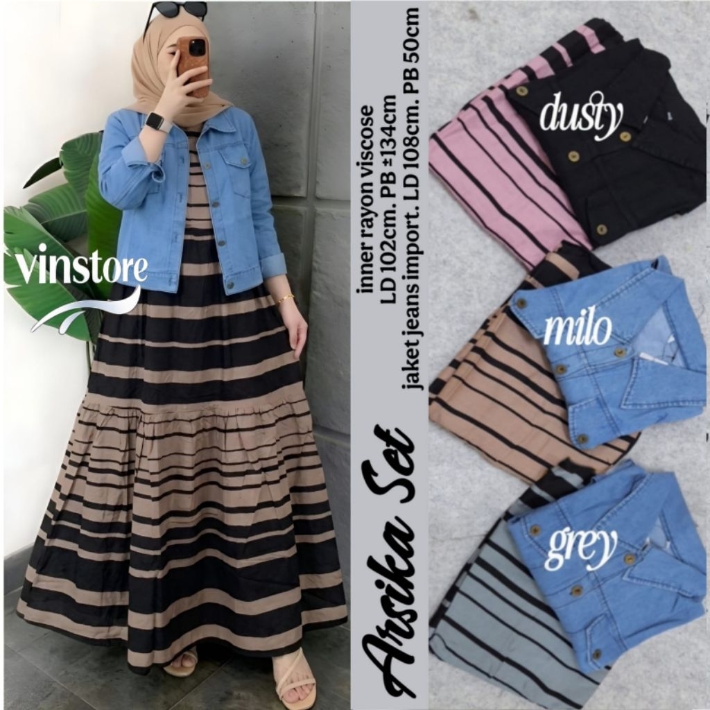 (( READY )) DIVA GEZA ARSIKA PEVITA SILVA BENITA JUWITA ANJANI CLARA DRESS SET JACKET BY VINSTORE • 