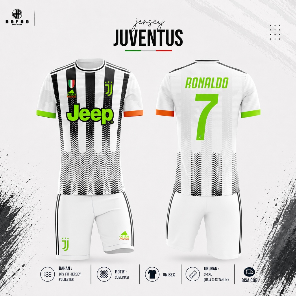 DOFOO - Setelan Baju Juventus Anak / Setelan Bola Anak / Setelan Futsal Anak