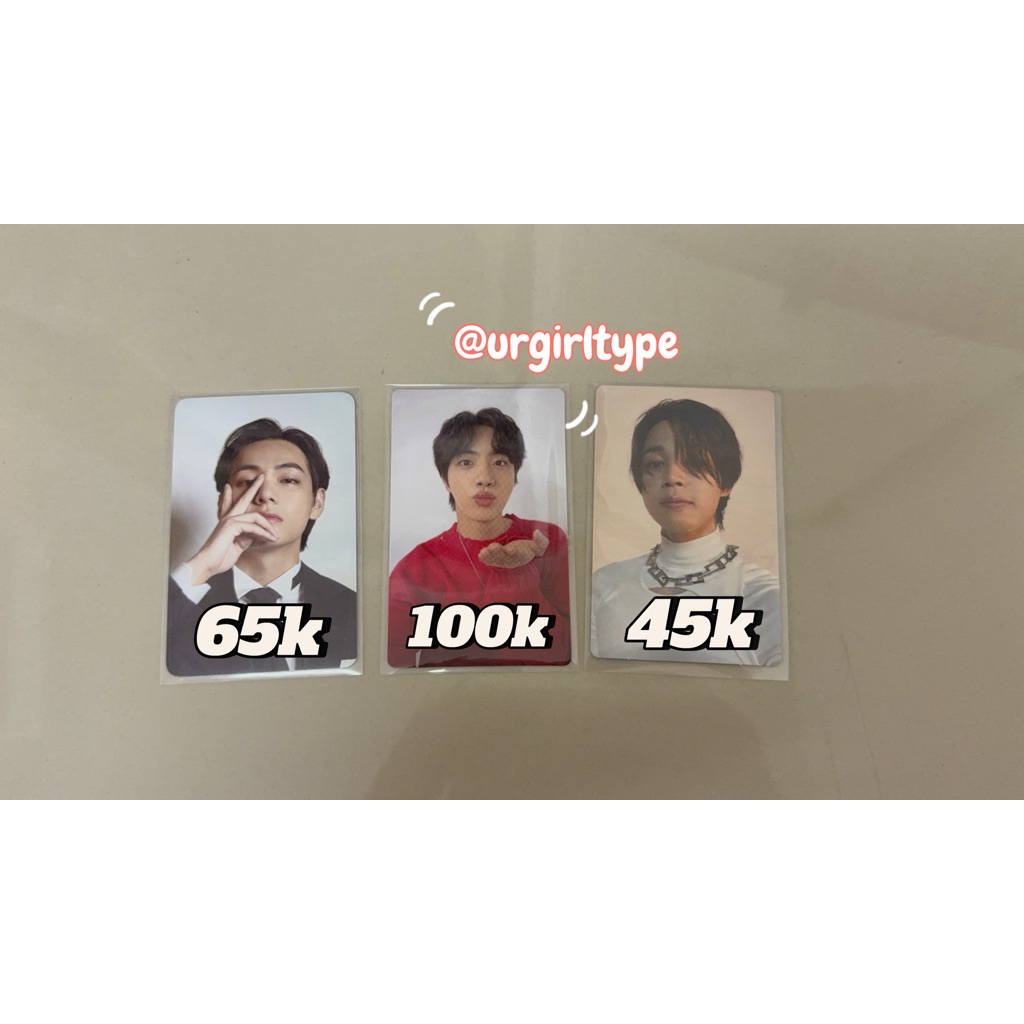 pc photocard official bts folio jimin me myself, v taehyung the fact china, jin japan official fancl