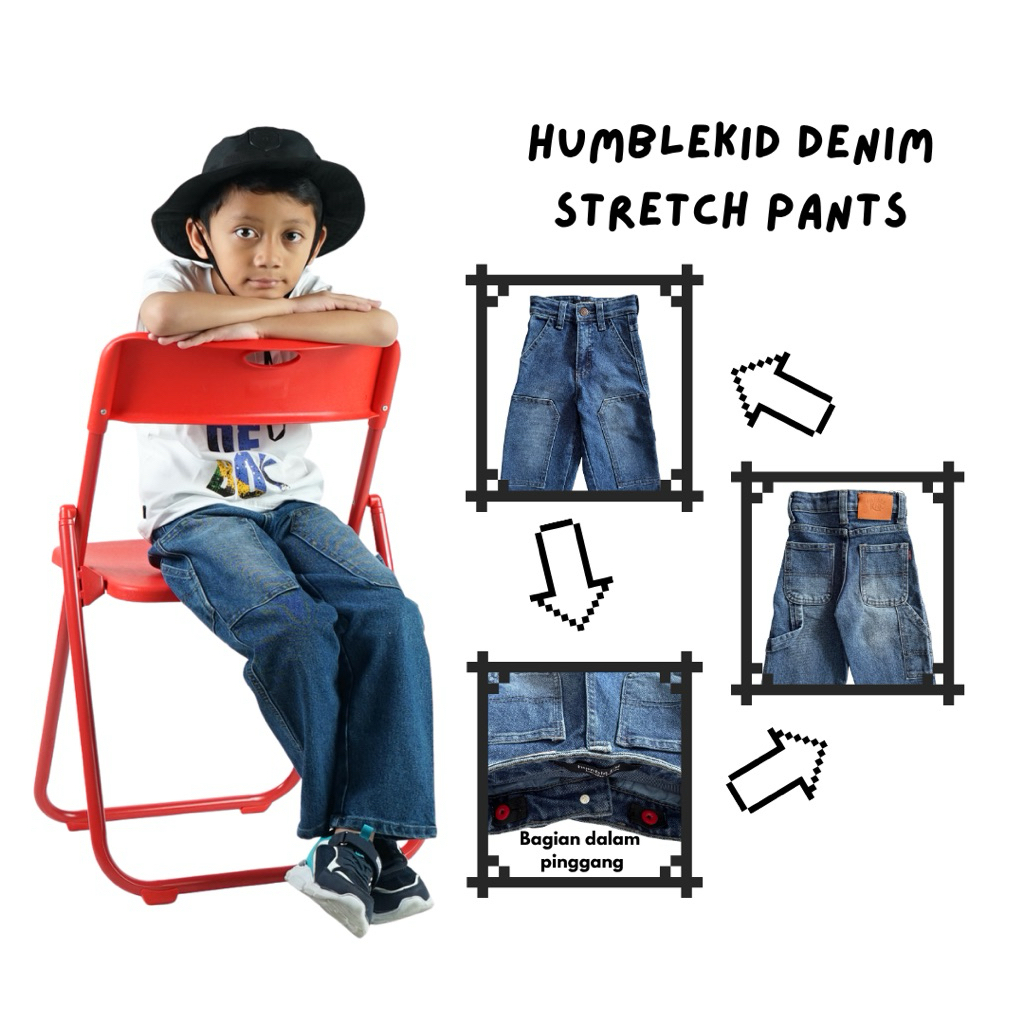 CARPENTER DENIM BLUEWASH - KIDS PANTS - HUMBLEKID