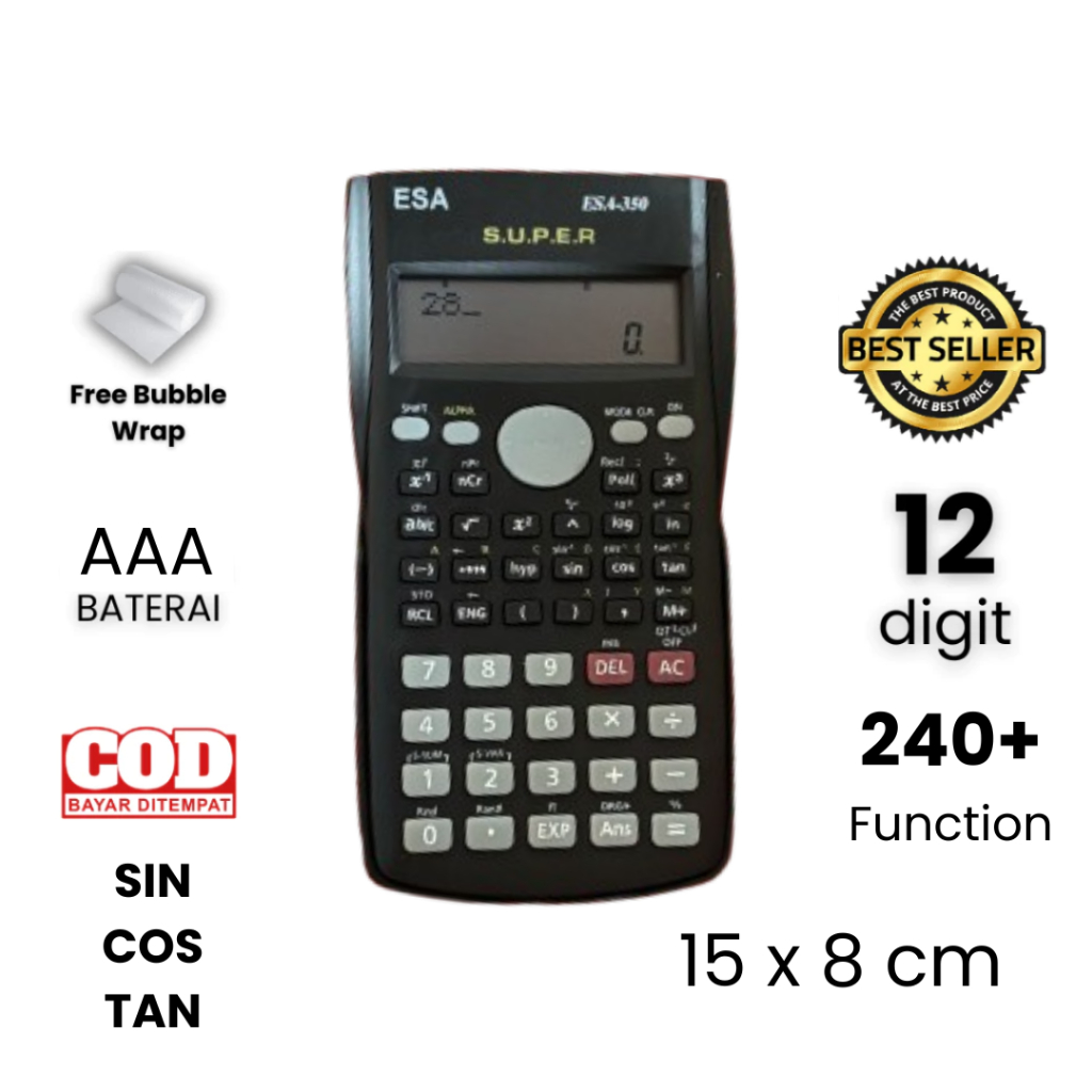 Kalkulator Scientific Sekolah ESA 350 MS 10 + 2 Digit Murah 240+ Function // Kalkulator Warna Ujian 