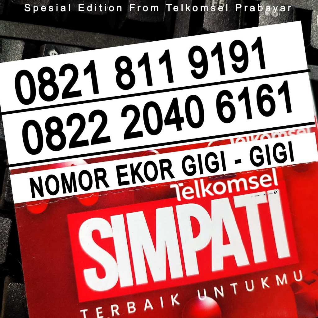 Kartu Perdana Simpati Nomor Ahir GIGI Nomor Cantik Telkomsel 9191 - 6161 Prabayar 4G-5G Lte