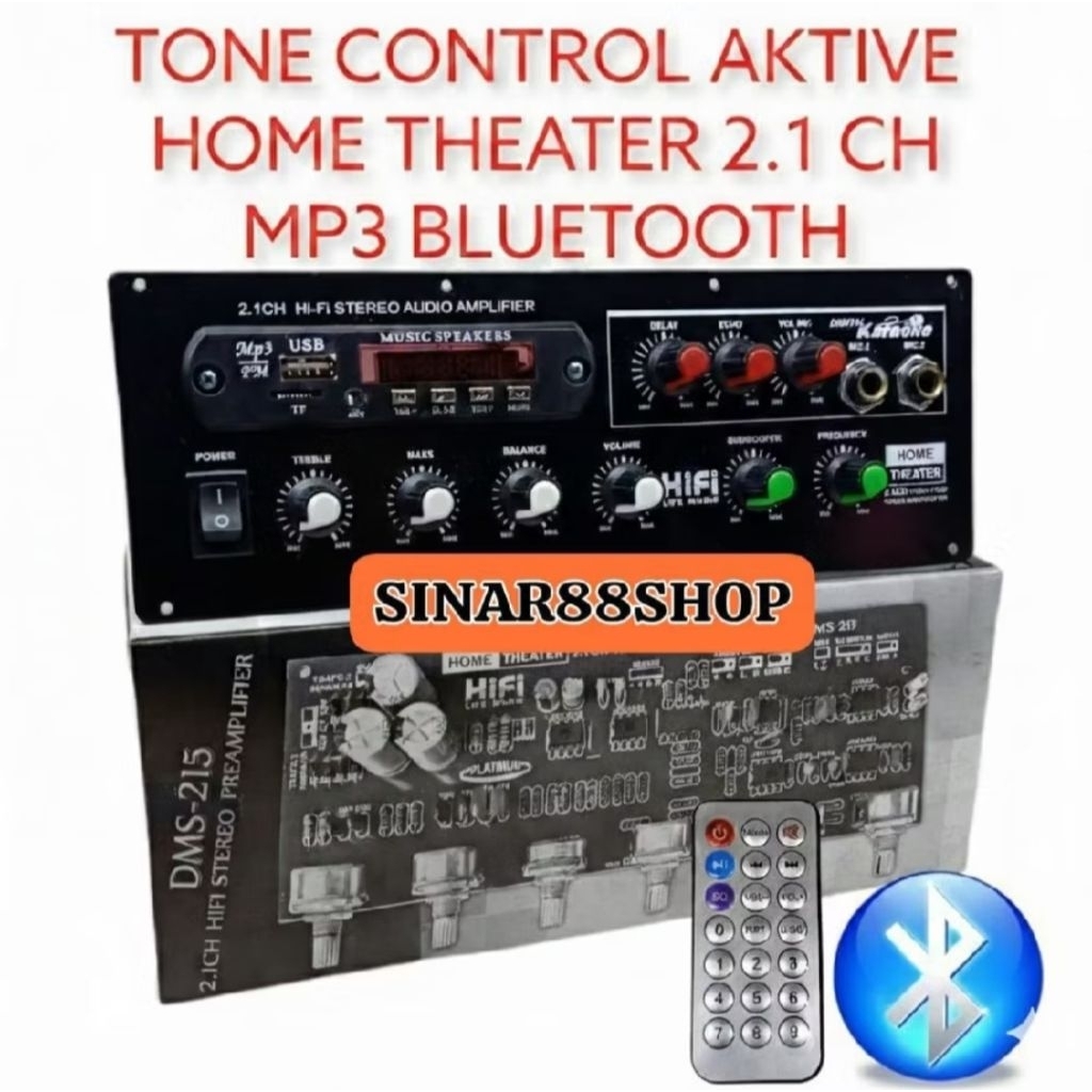 KIT TONE CONTROL KONTROL AKTIF 2.1 ECHO MIC MP3 DMS215+BT DMS215BT DMS 215 HOME THEATER