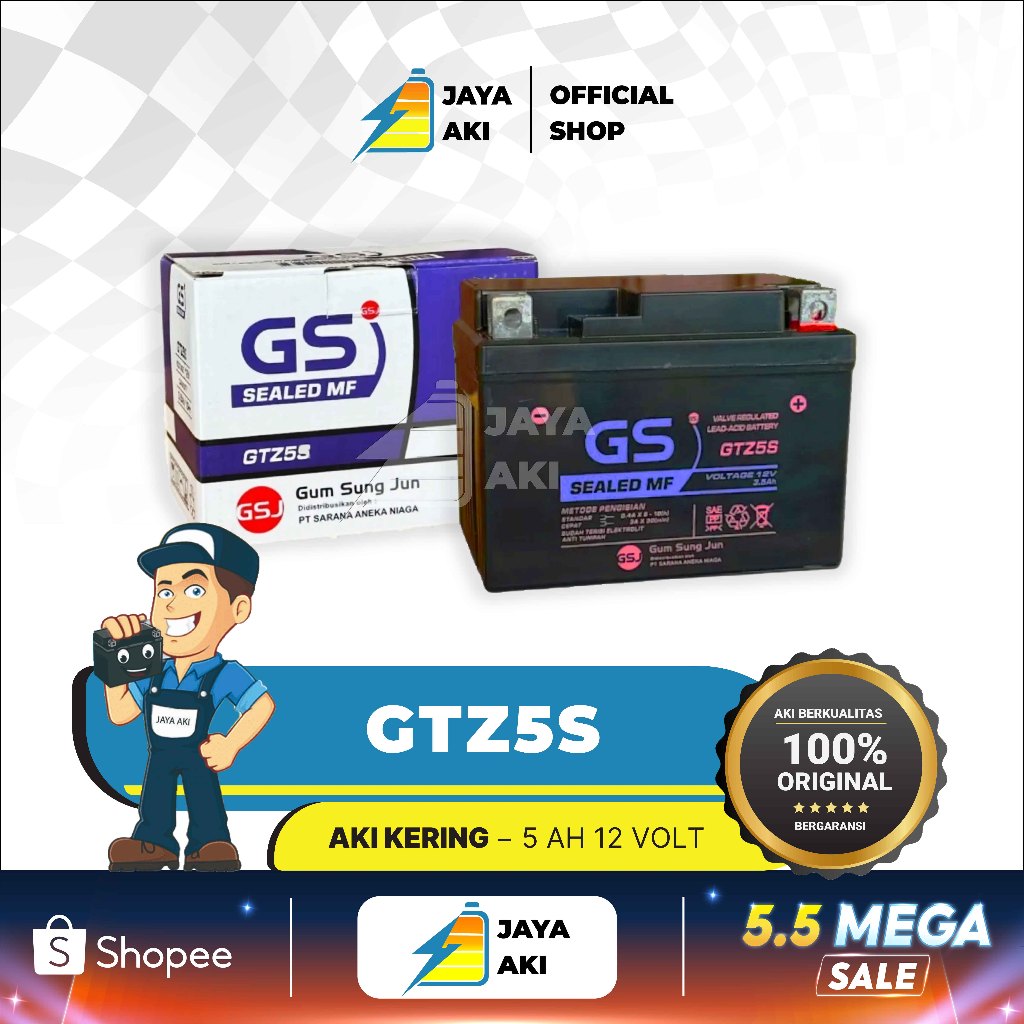 Aki Motor Beat Karbu Beat FI GTZ5S MF Aki Kering