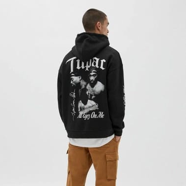 Jaket Hoodie Pull And Bear Tupac Motip Pullprint Bahan Tebal Gramasi 280 / Jaket Sweater Hoodie Tupa