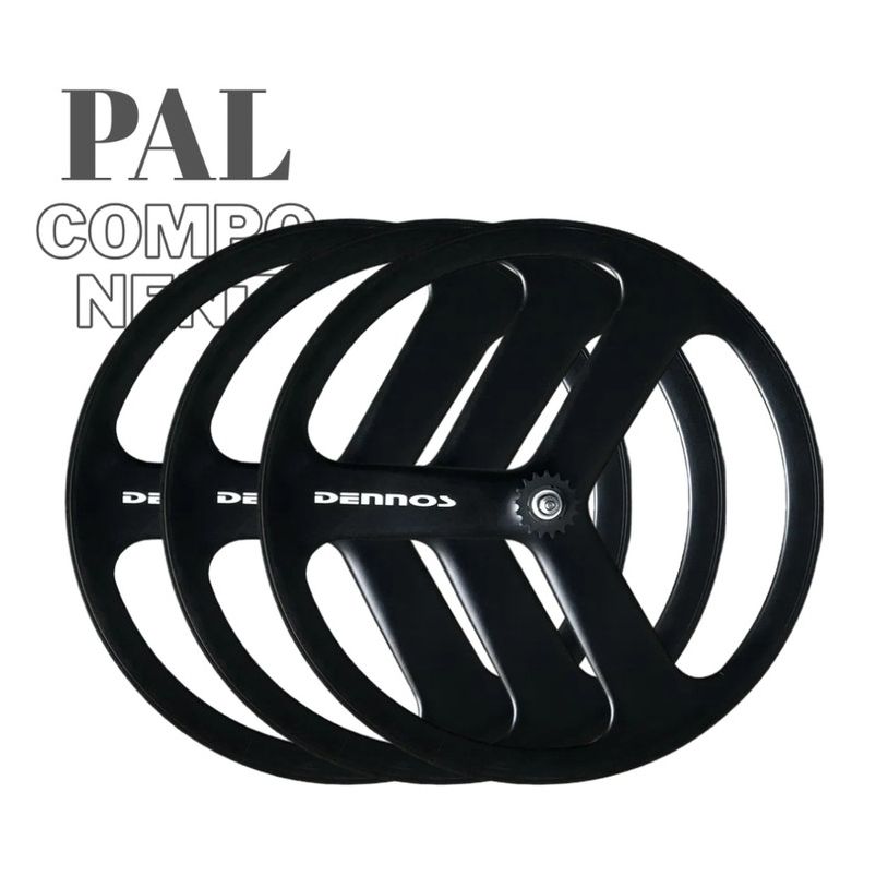 Velg Rims Dennos 3 Spoke Fullblack Bagian Belakang Rear