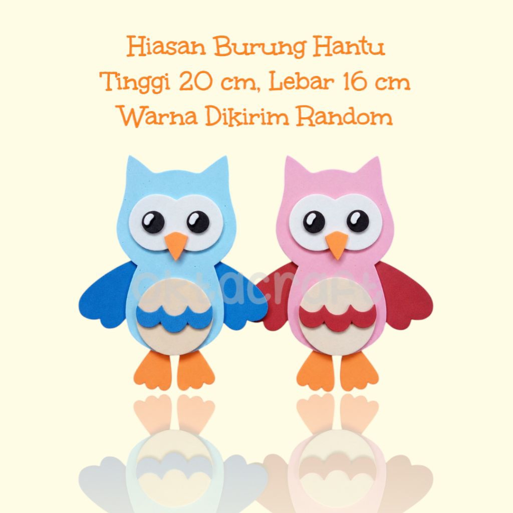 1 pcs/hiasan dinding burung hantu lucu bahan spons eva/dekorasi dinding kelas paud tk sd nursery/dek