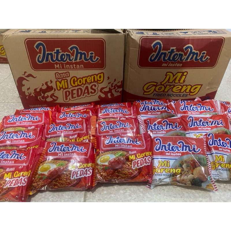 INTERMI GORENG DAN INTERMI GORENG PEDAS 1 DUS ISI 40 PCS/INTERMI DUS MURAH