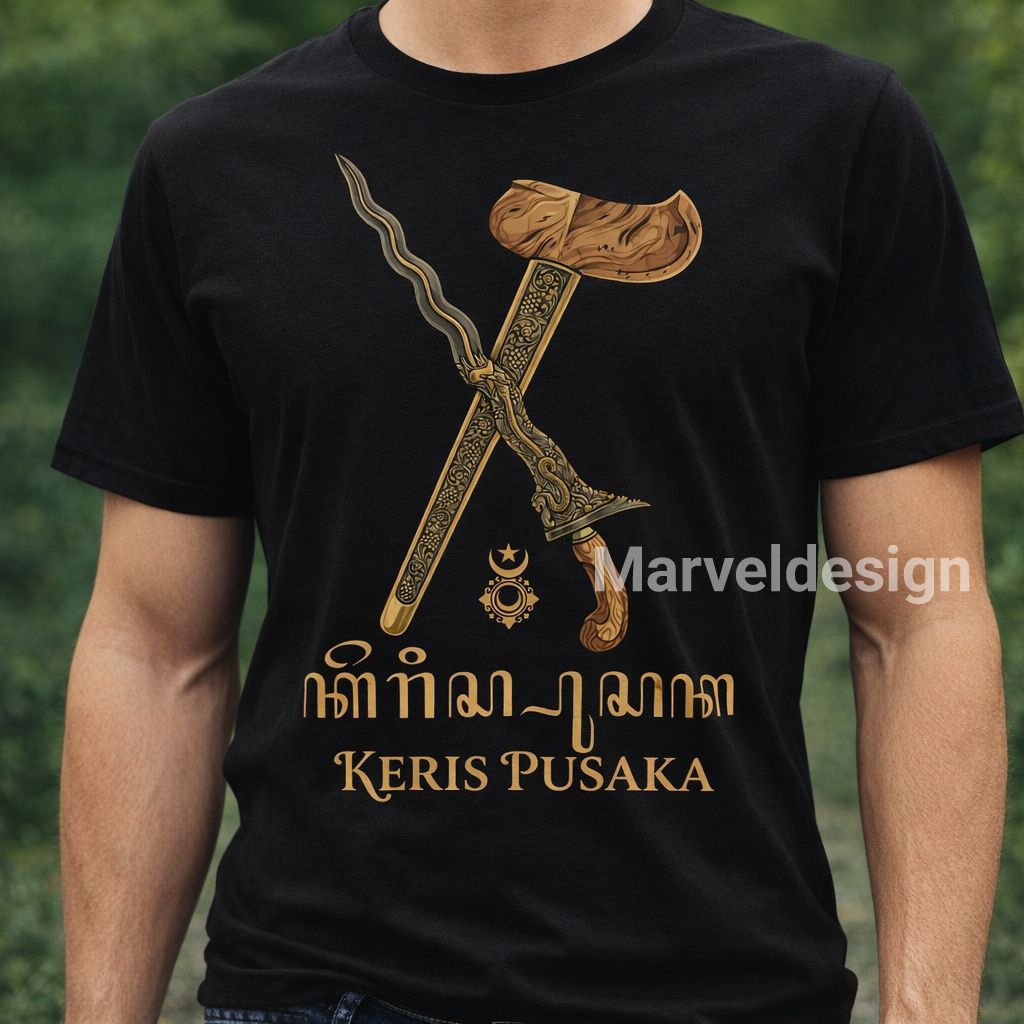 KAOS KERIS PUSAKA KAOS AKSARA JAWA KAOS PRIA COTTON COMBED 24S