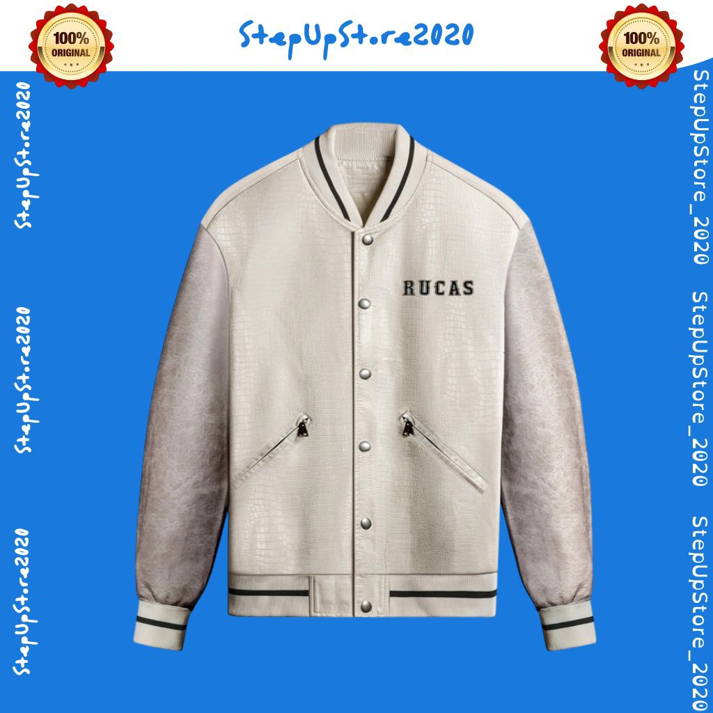 (ORIGINAL100%) RUCAS Python Leather White Jacket