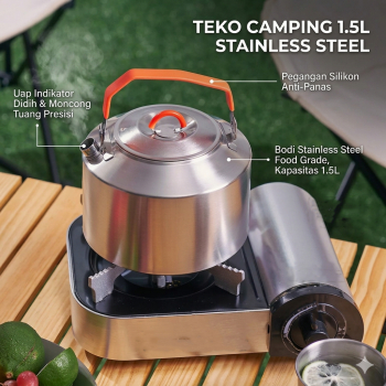 Teko Camping Outdoor Teapot Kettle Stainless Steel