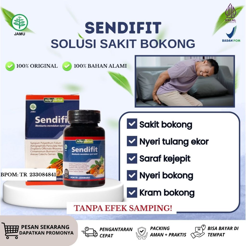 Obat sakit Bokong, Nyeri Tulang Ekor, Nyeri Bokong Sampai Ke Kaki, Syaraf Kejepit, Otot Kaku Kapsul 