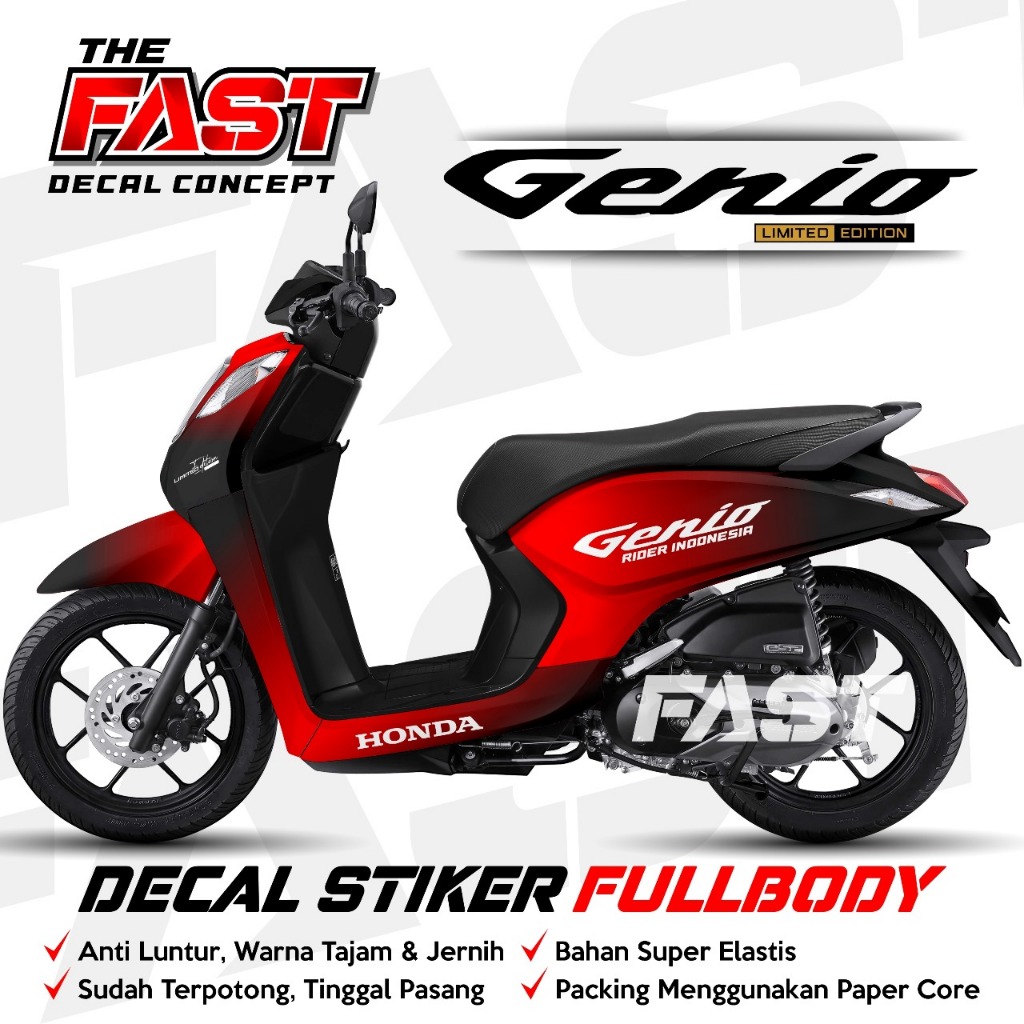 Terbaru Sticker Decal Full Body Motor Honda Genio Tahun 2019 2020 2021 2022 2023 2024 2025 2026 Stic