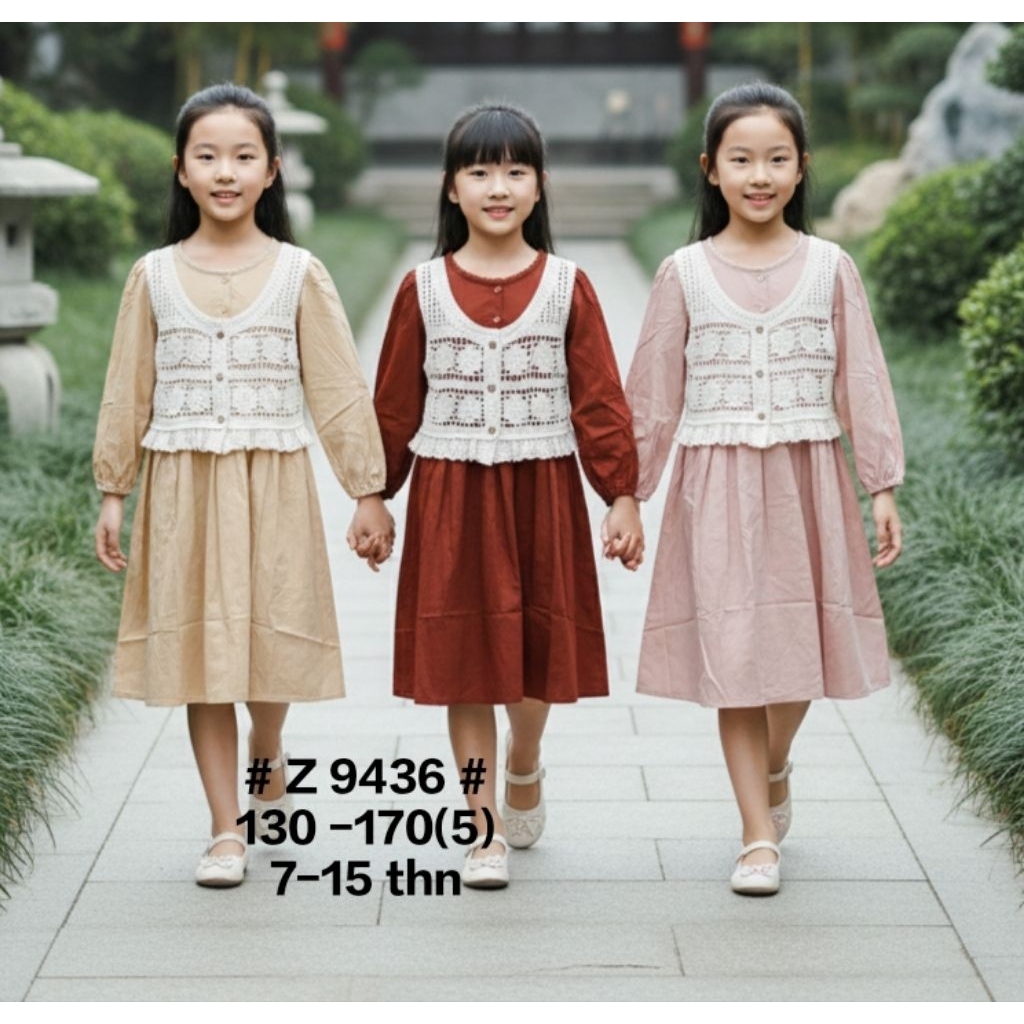 Dres Anak bahan katun import rompi rajut