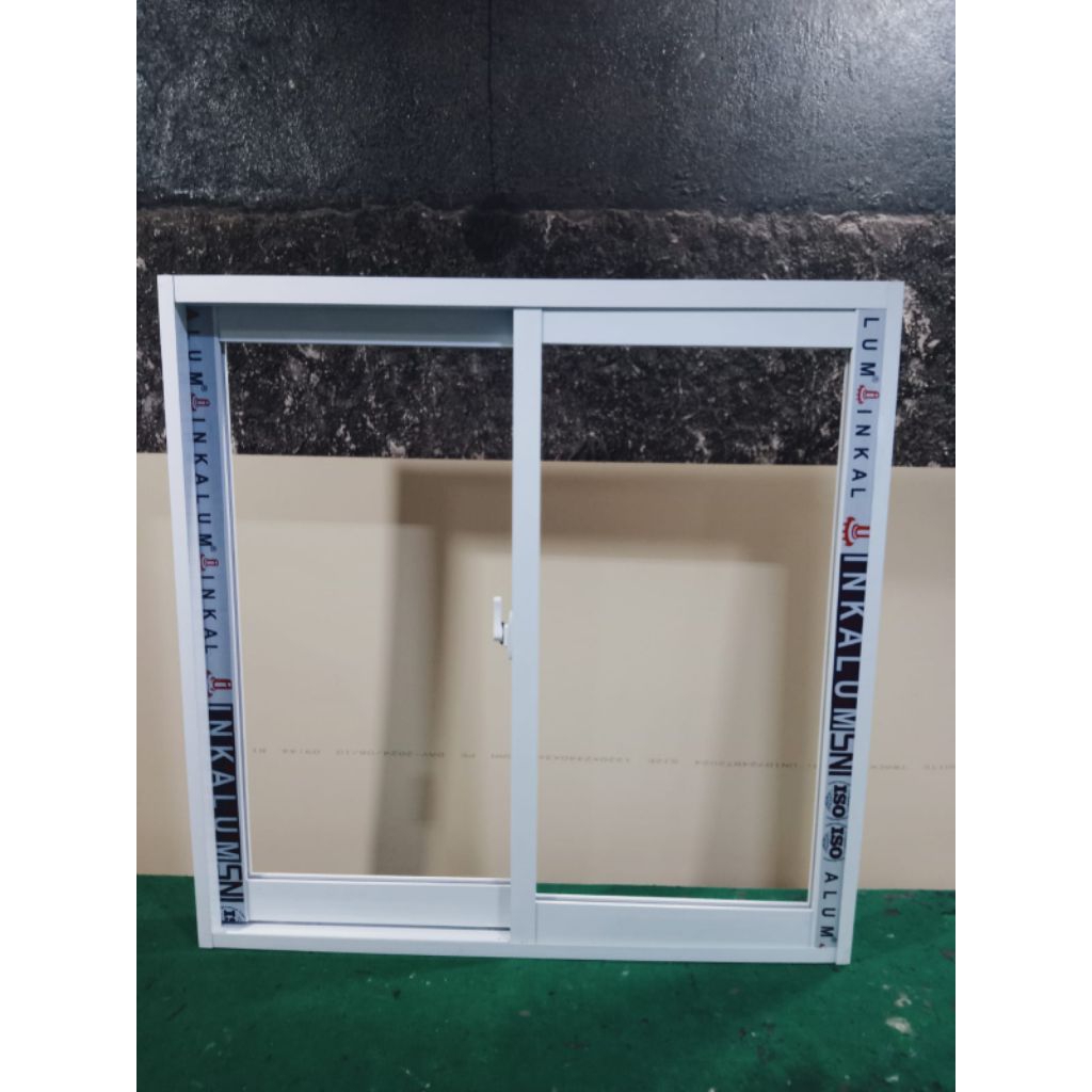 jendela sliding aluminium tanpa kusen 1set tinggal pasang
