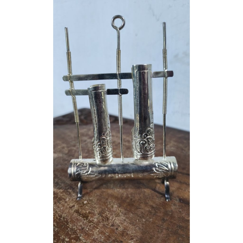 Miniatur Angklung Vintage Lapisan Perak