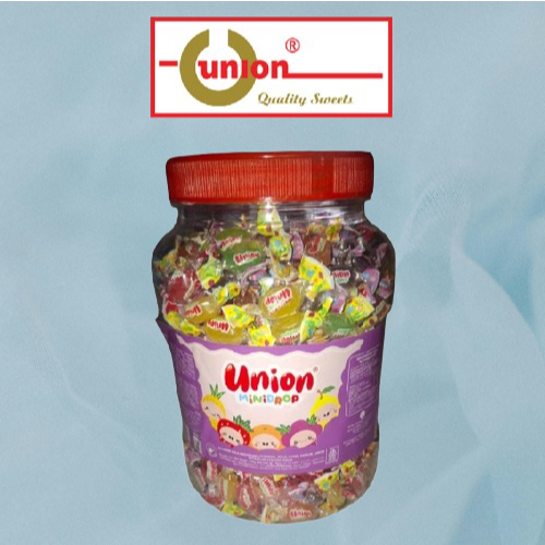 Union Mini Drops Permen Kembang Gula Campur Assorted 1 Toples 400 Pcs