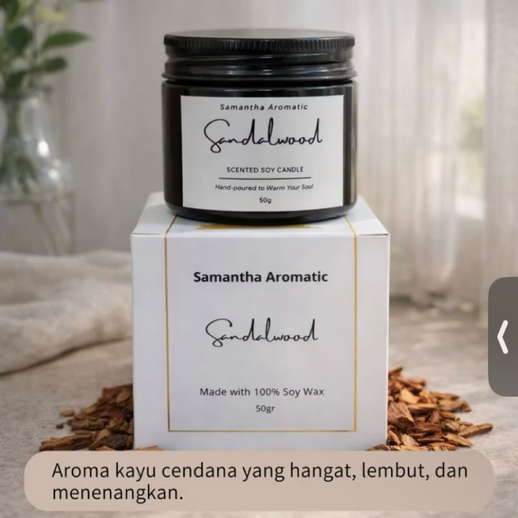 Lilin Aromaterapi Premium 50gr Scented Candle Aromaterapi 100% Soy Wax Lilin Aromaterapi Ruangan Tah
