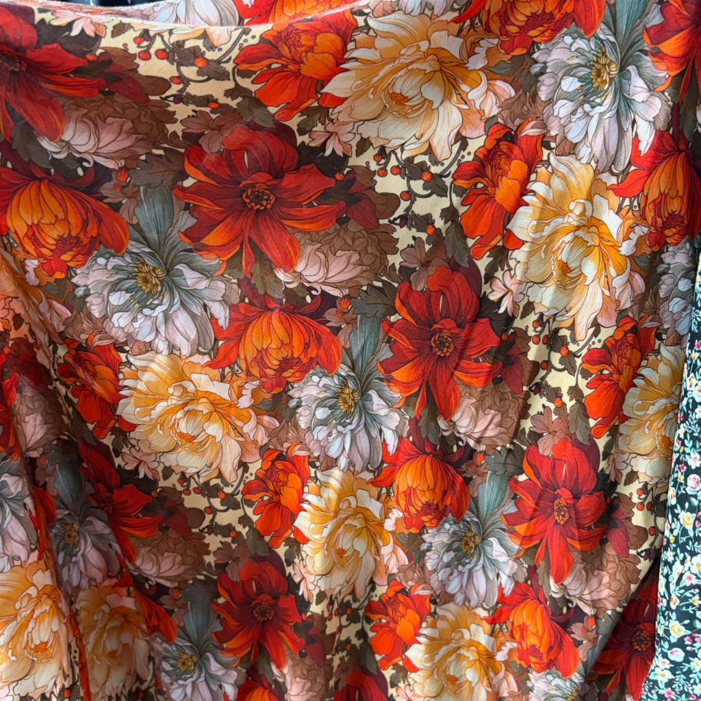 kain katun rayon viscose premium motif bunga besar