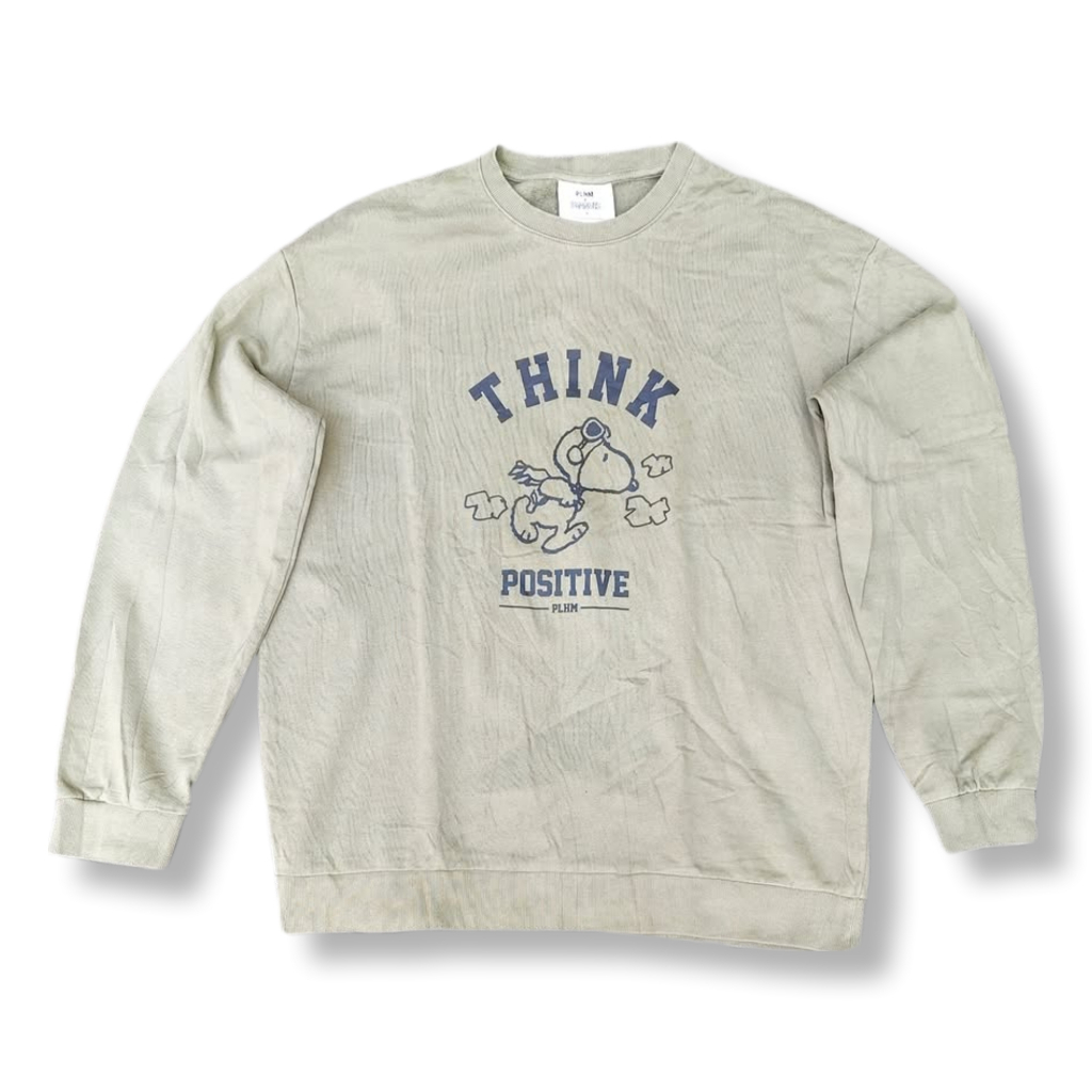 POLHAM x PEANUTS SNOOPY THINK POSITVE CREWNECK | SWEATER | OUTERWEAR | MNZA