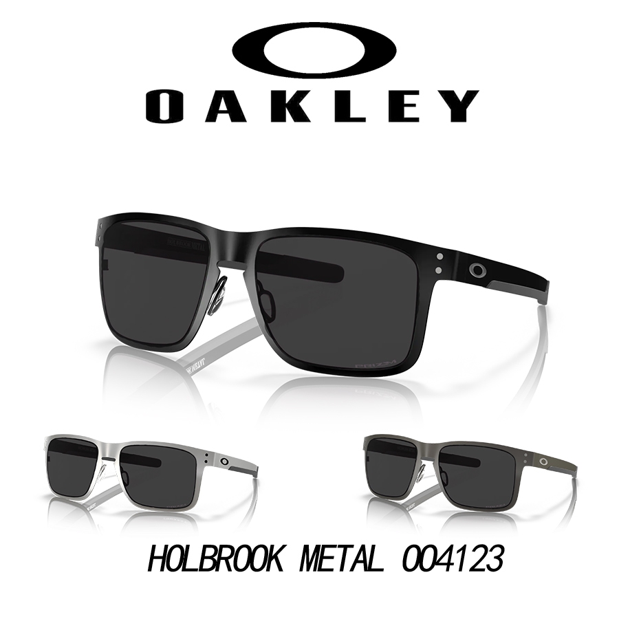 Kacamata Hitam Oakley Original Sunglasses HOLBROOK METAL OO4123 Polished Black Wanita Pria