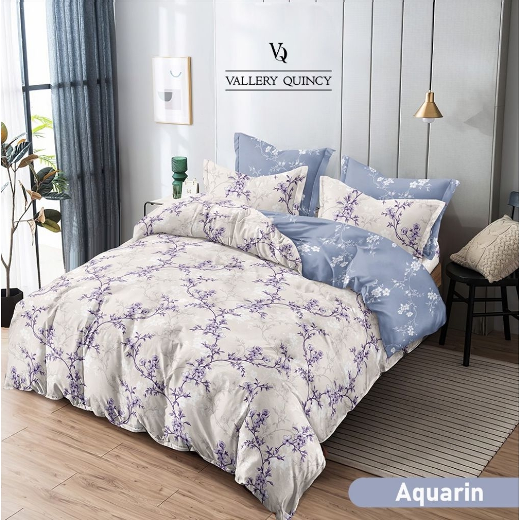 Bed cover set & sprei vallery quincy 180x200 / bedcover king no 1T30 corak terbaru
