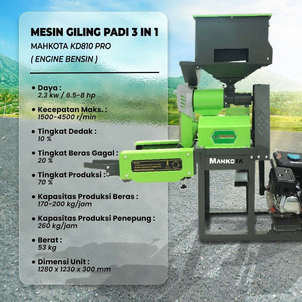 MESIN GILING PADI MAHKOTA KD-580 S / KD 580 S TANPA PENGGERAK TERBAIK