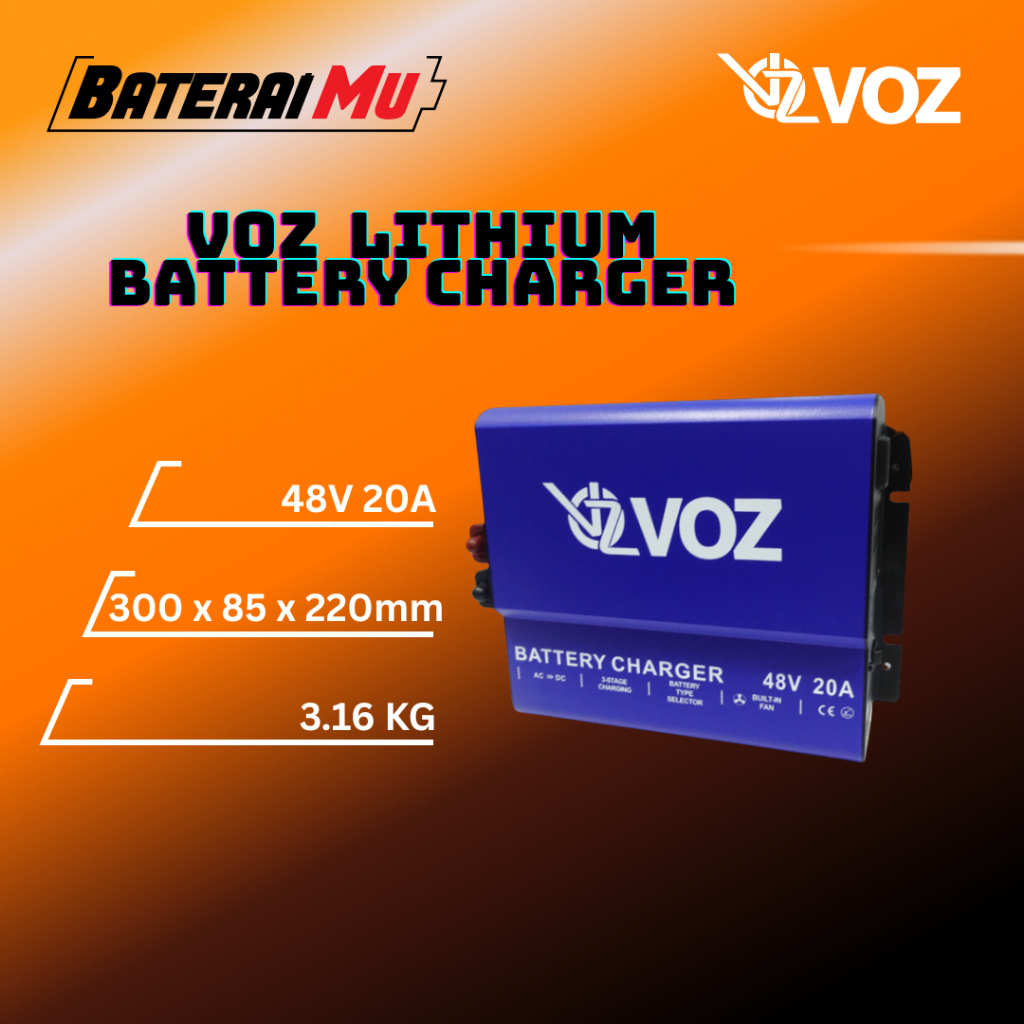 BateraiMu Voz Lithium Battery Charger 48V 20A | Lithium Charger 48V 20A