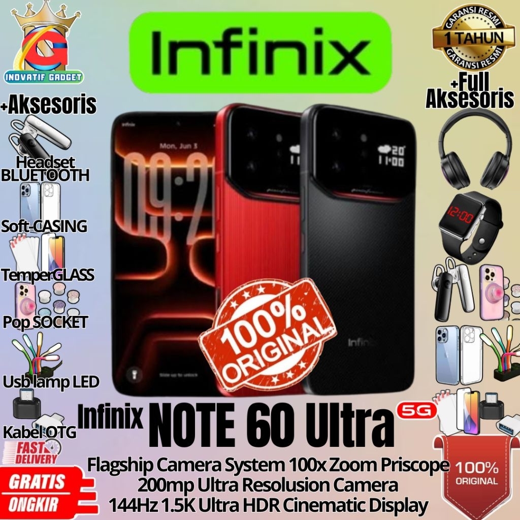 HP BARU INFINIX NOTE 60 ULTRA 5G 12/512GB Ram Up to 24GB Flahship Cam System 100x Zoom GARANSI RESMI