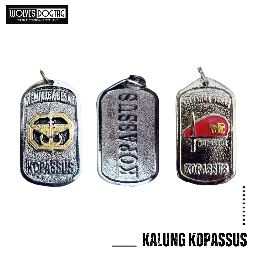 Kalung dogtag Kopassus / Kalung TNI / Dog tag TNI AD / Kalung Kopassus cor desain bolak balik