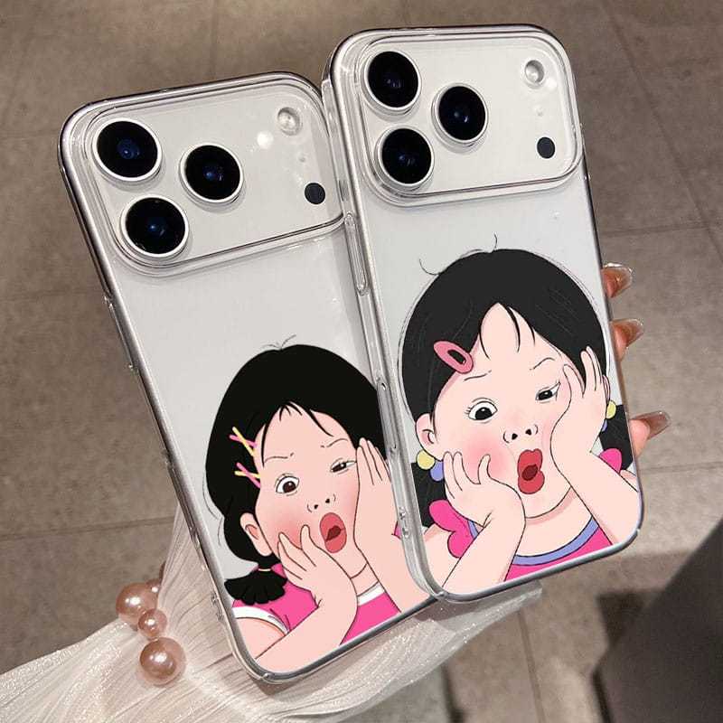 (KO11) Softcase Magsafe Glossy Clear Case Motif Kartun Cewek Estetik Lucu For Poco C75 M6 F6 X6 M7 F