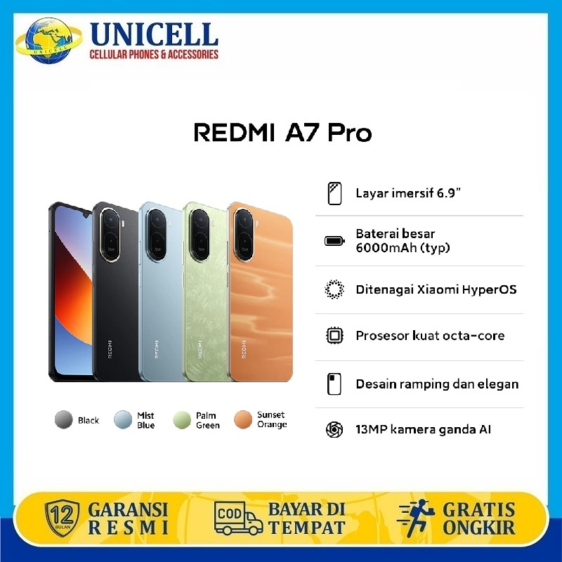 Xiaomi Redmi A7 Pro RAM 4/64GB Layar imersif 6.9 inch Baterai 6000mAh
