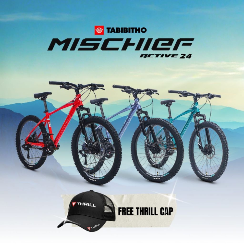SEPEDA GUNUNG 24 MTB TABIBITHO MISCHIEF ACTIVE - FRAME HI TEN STEEL