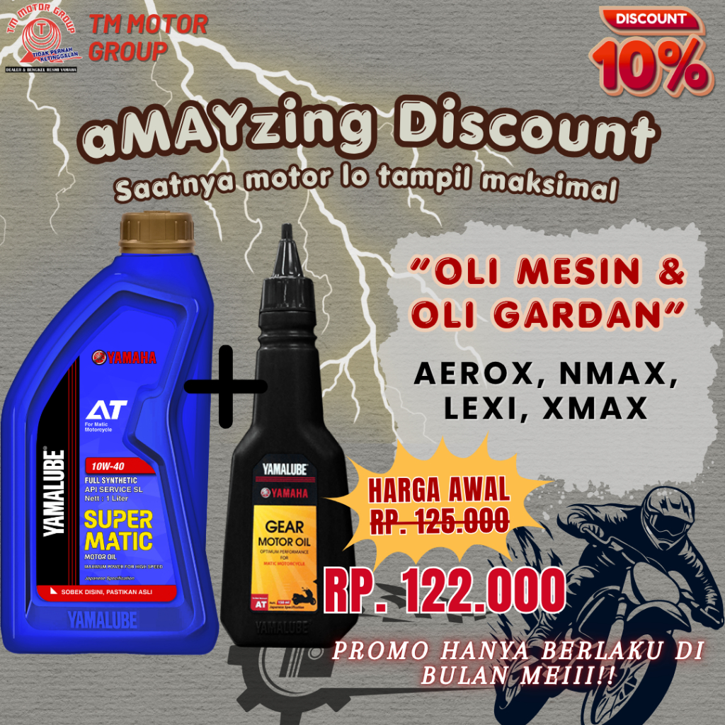 PROMO BUNDLING OLI MESIN DAN OLI GARDAN UNTUK MOTOR AEROX, NMAX, LEXI, XMAX(STOCK TERBATAS) ORIGINAL