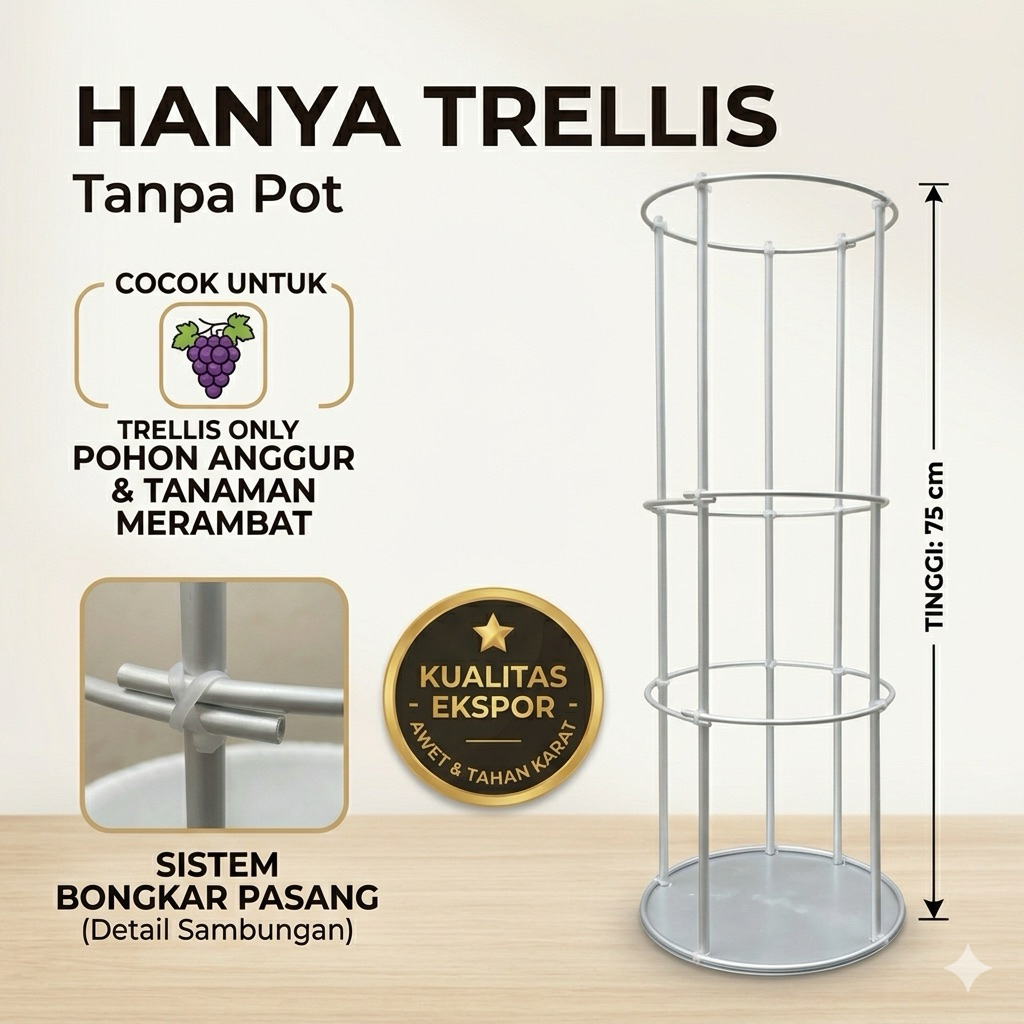 TIANG RAMBATAN ANGGUR 75 CM by TAMAN ANGGUR PONJAY