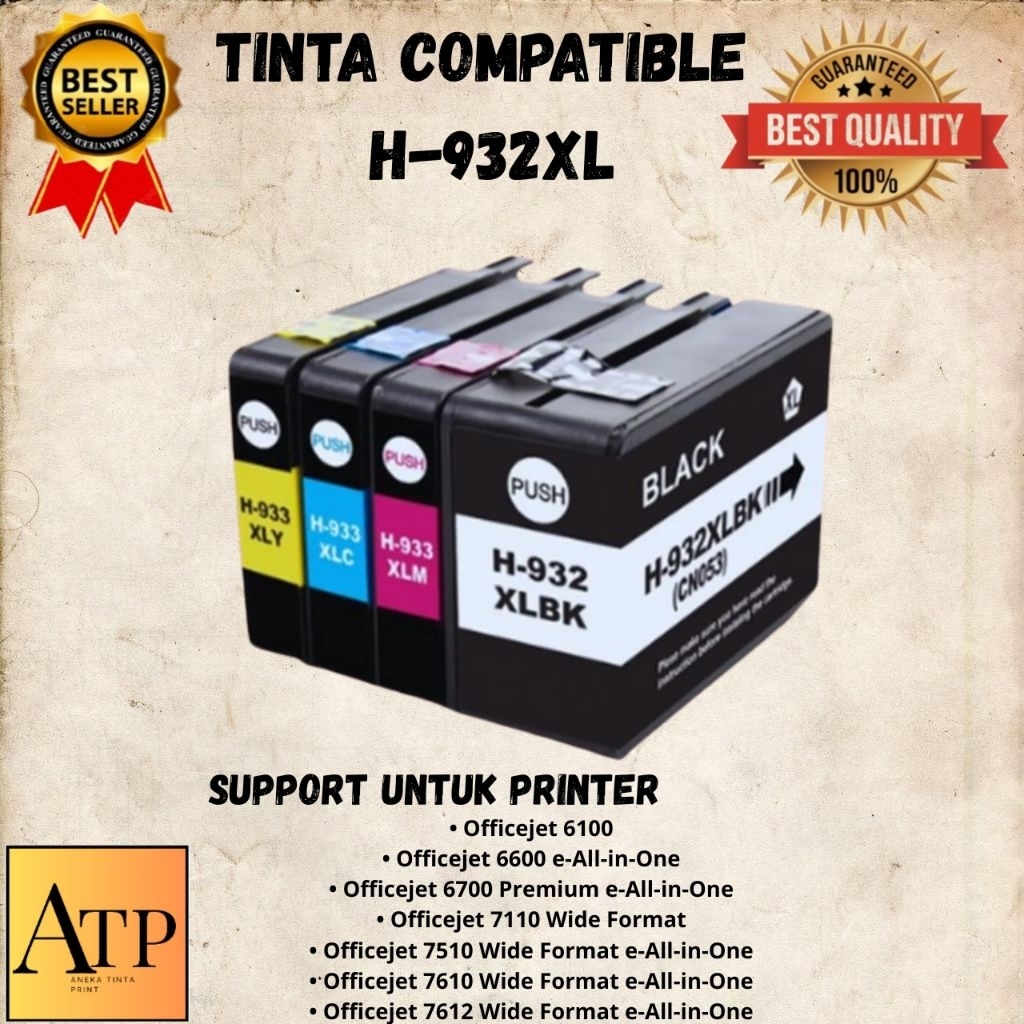tinta compatible HP 932XL 933XL 932 933 XL Printer 7610 7612 7110