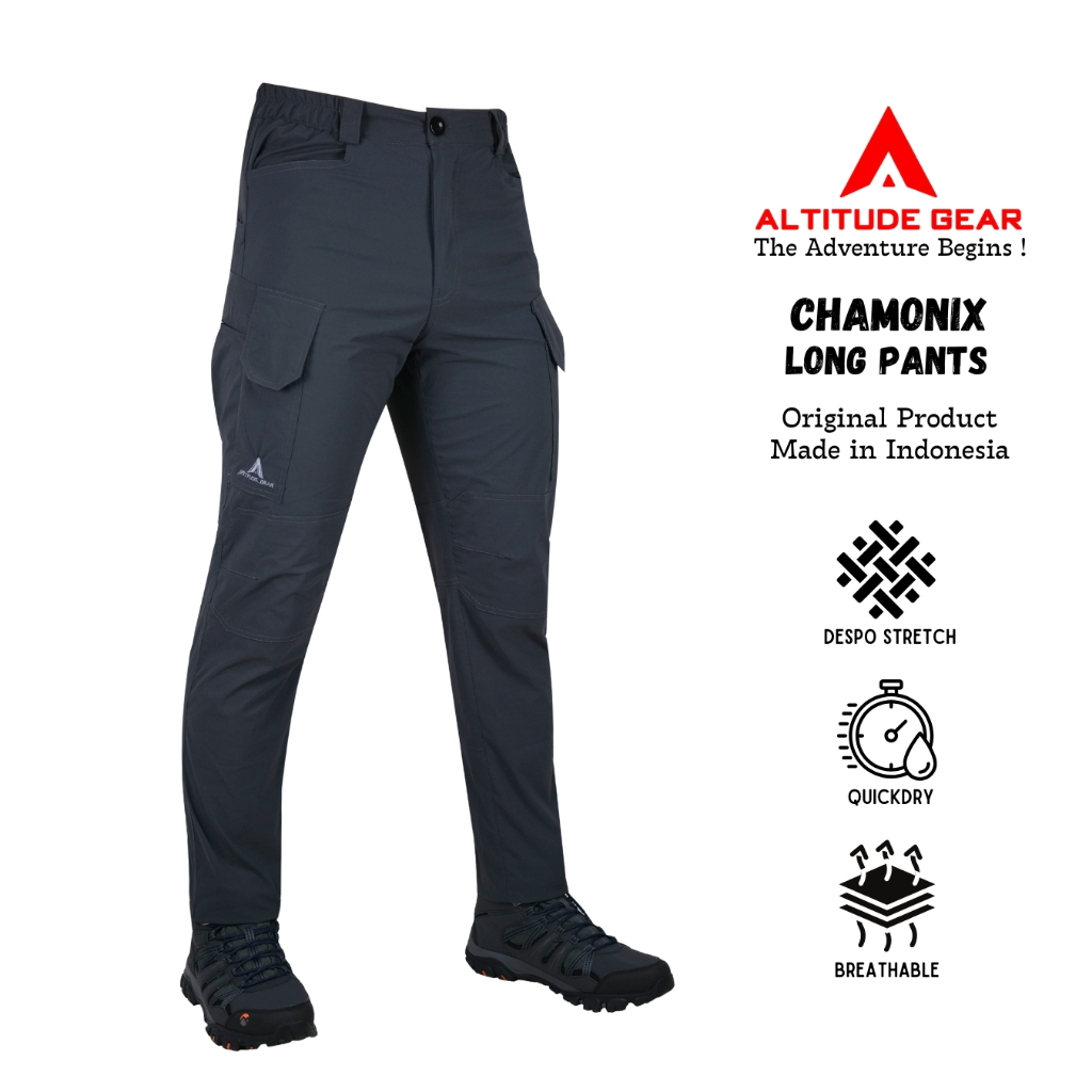 Celana Gunung Pria Panjang Cargo Tactical Altitude Gear Chamonix Quickdry Waterepellent
